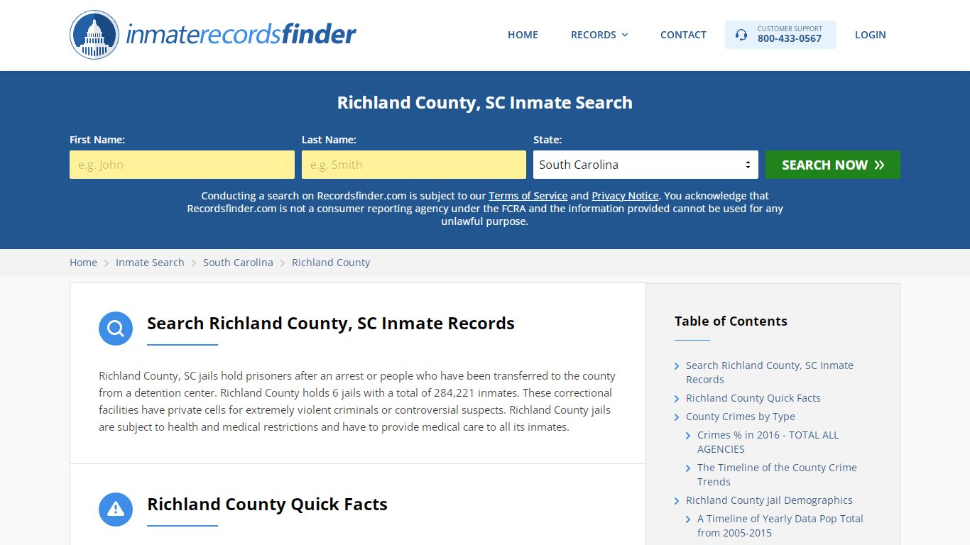 Richland County, SC Inmate Lookup & Jail Records Online